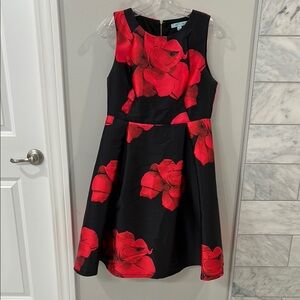 Black and Red Floral Dress